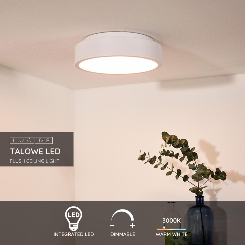 Lucide TALOWE LED - Zapustené stropné svietidlo - Ø 30 cm - LED Rozm. - 1x20W 3000K - Biela